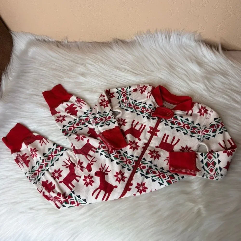 Hanna Andersson Holiday Dear Deer HannaJams™ Sleeper Size 75/12-18 Months